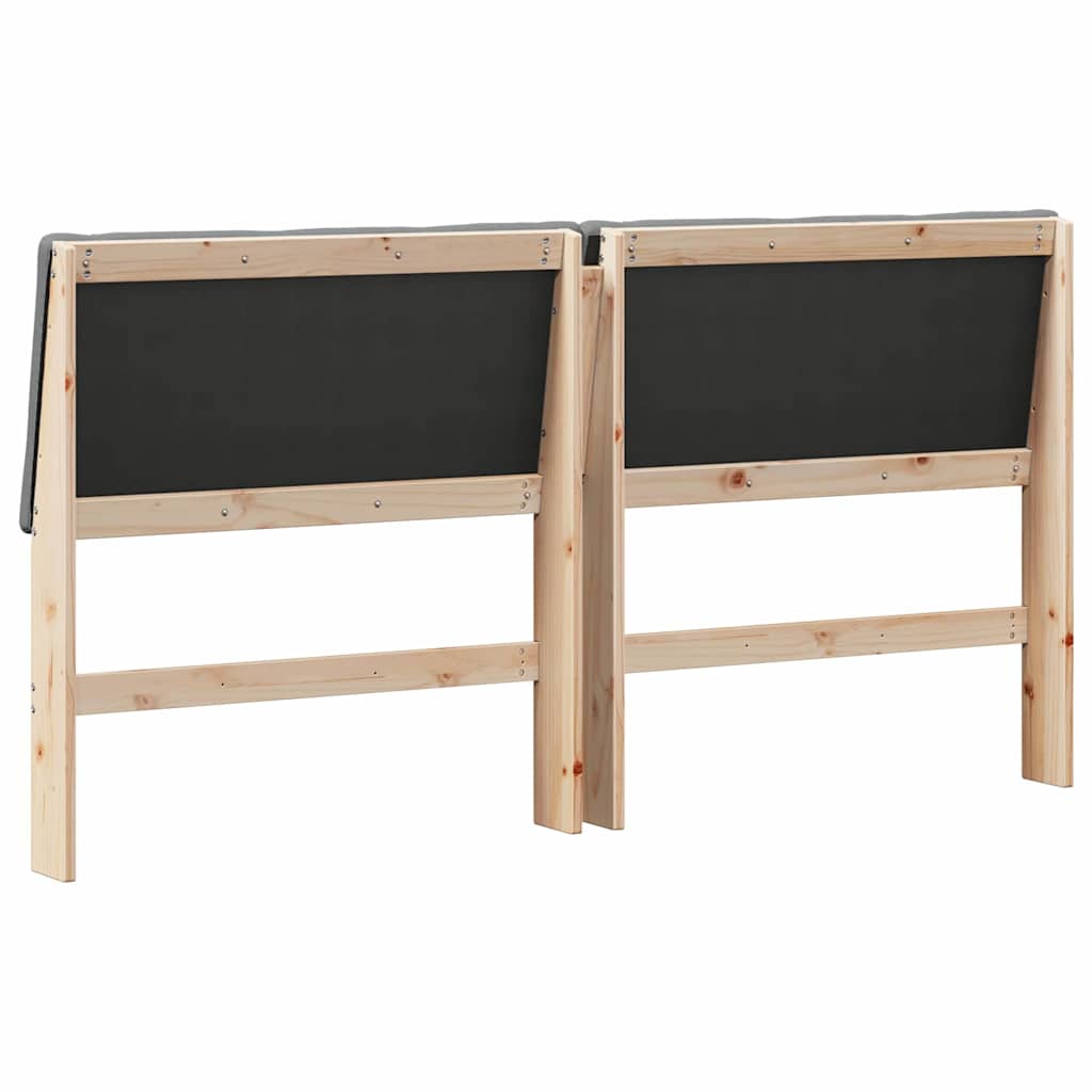 Ταπετσαρισμένο κεφαλάρι Σκούρο Γκρι 200 cm Στερεά ξυλεία πεύκου