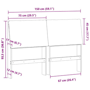 Ταπετσαρισμένο κεφαλάρι Ανοιχτό γκρι 150 cm