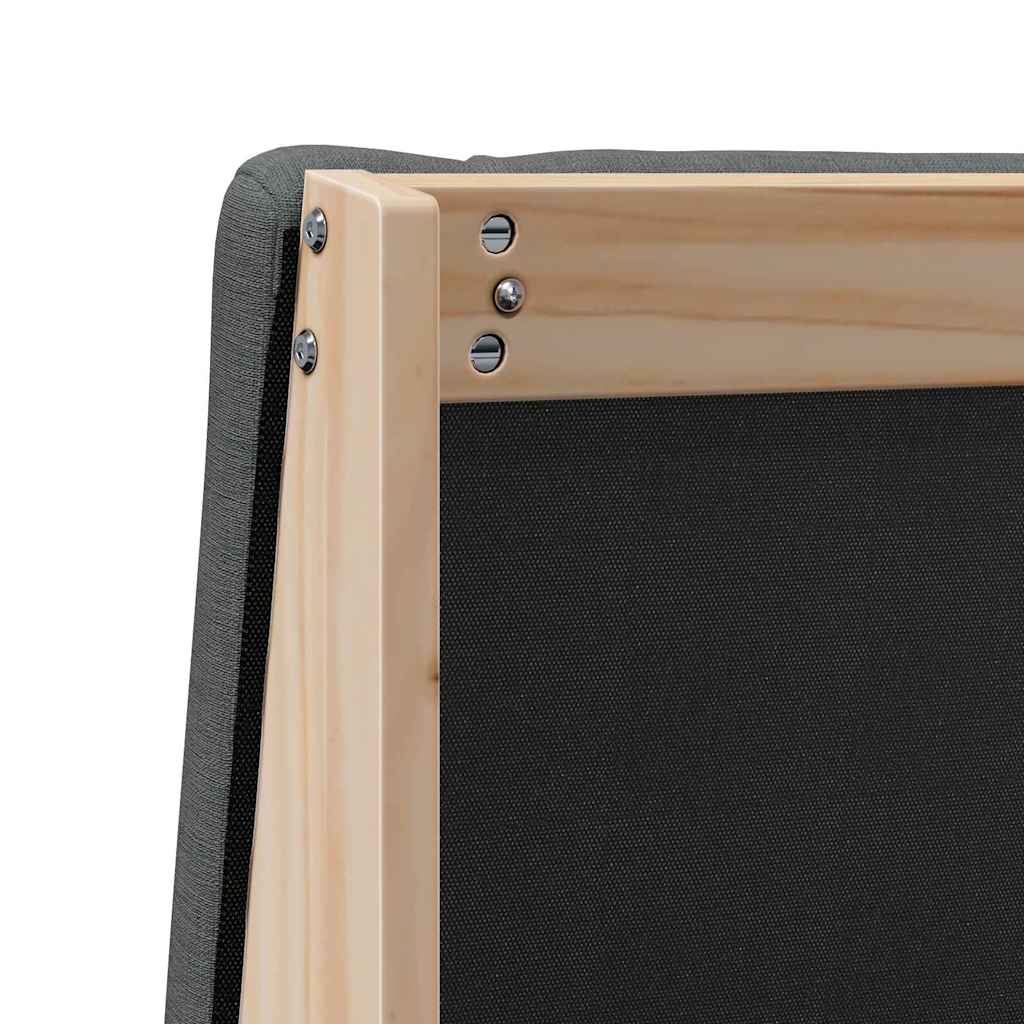 Ταπετσαρισμένο κεφαλάρι Σκούρο Γκρι 150 cm Στερεά ξυλεία πεύκου