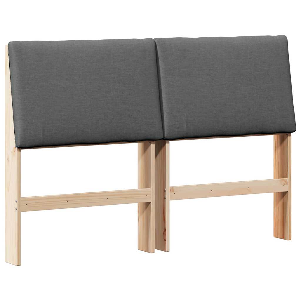 Ταπετσαρισμένο κεφαλάρι Σκούρο Γκρι 150 cm Στερεά ξυλεία πεύκου