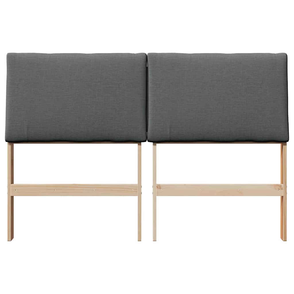 Ταπετσαρισμένο κεφαλάρι Σκούρο Γκρι 150 cm Στερεά ξυλεία πεύκου