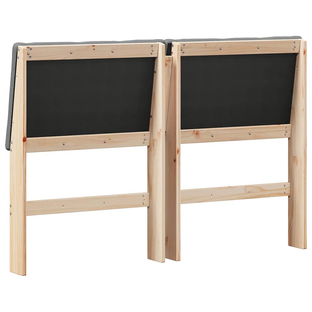 Ταπετσαρισμένο κεφαλάρι Σκούρο Γκρι 140 cm Στερεά ξυλεία πεύκου