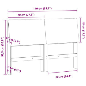 Ταπετσαρισμένο κεφαλάρι Ανοιχτό γκρι 140 cm
