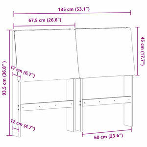 Ταπετσαρισμένο κεφαλάρι Ανοιχτό γκρι 135 cm