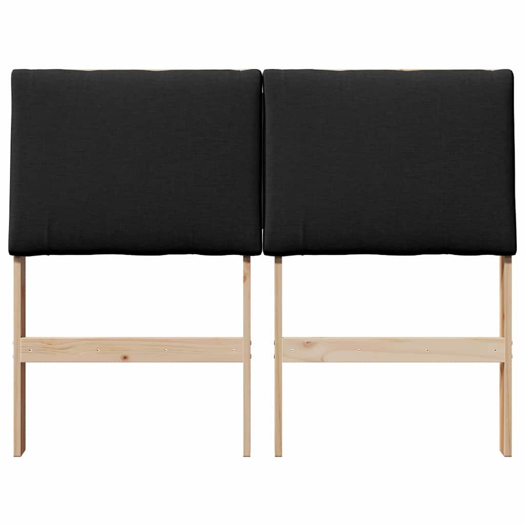 Ταπετσαρισμένο κεφαλάρι Μαύρο 135 cm Στερεά ξυλεία πεύκου