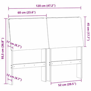 Ταπετσαρισμένο κεφαλάρι Ανοιχτό γκρι 120 cm