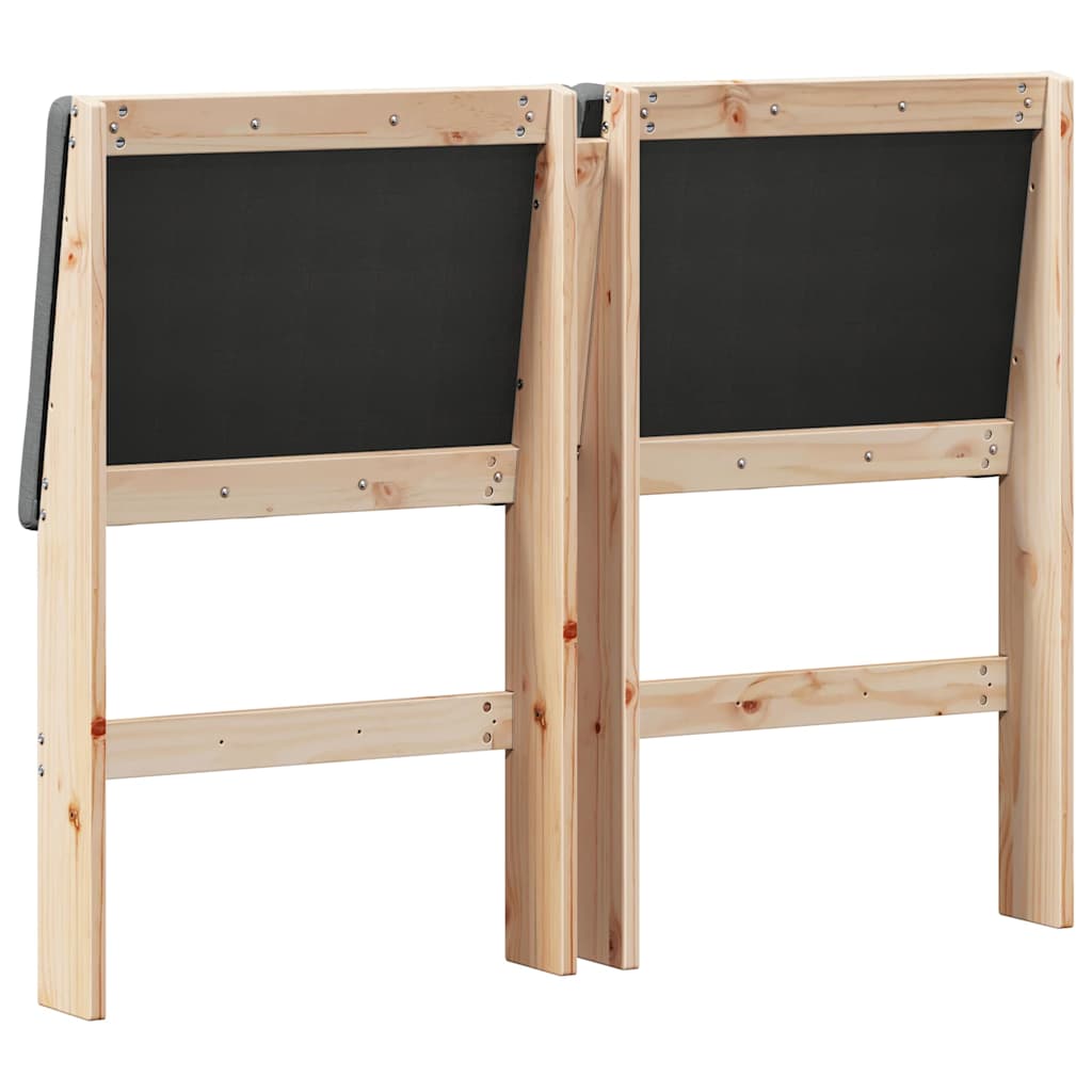 Ταπετσαρισμένο κεφαλάρι Σκούρο Γκρι 120 cm Στερεά ξυλεία πεύκου