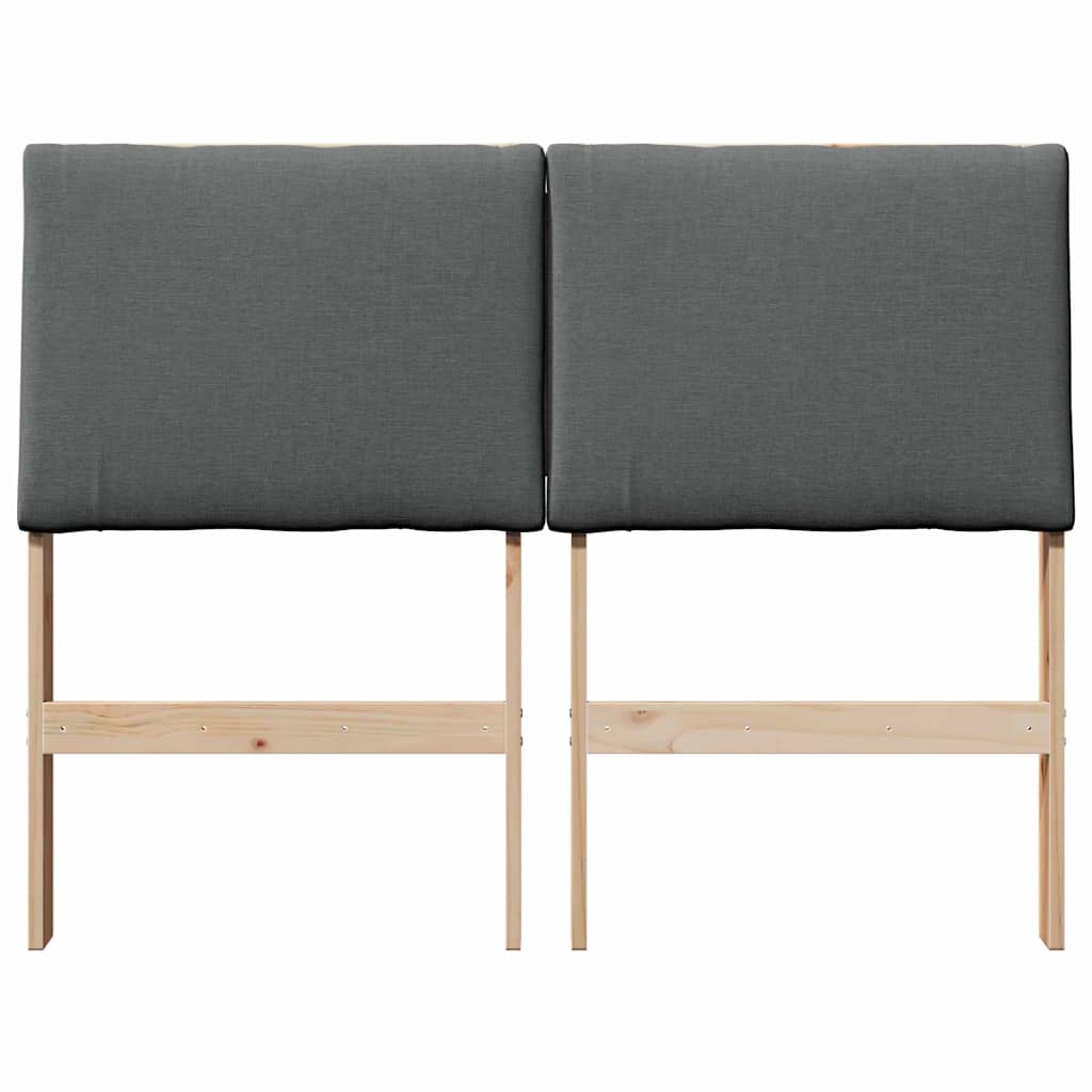 Ταπετσαρισμένο κεφαλάρι Σκούρο Γκρι 120 cm Στερεά ξυλεία πεύκου