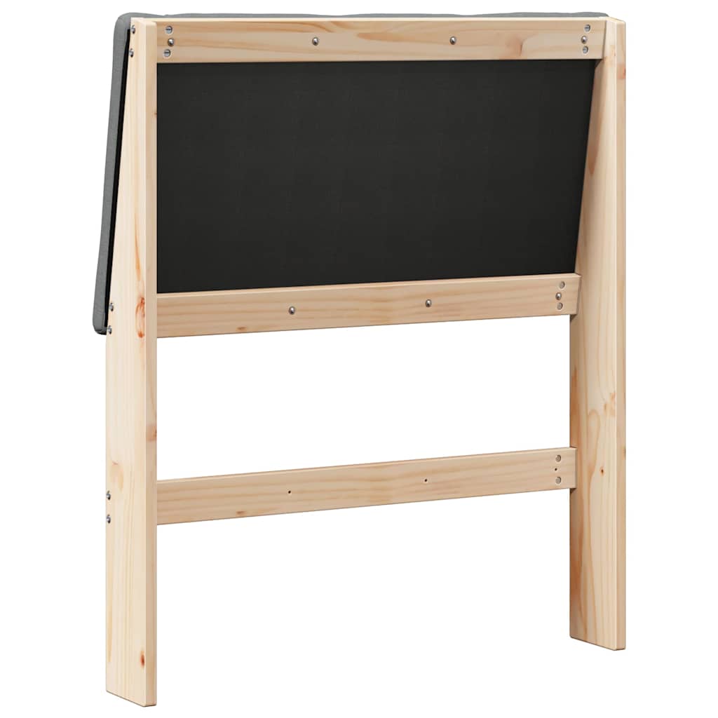 Ταπετσαρισμένο κεφαλάρι Σκούρο Γκρι 75 cm Στερεά ξυλεία πεύκου