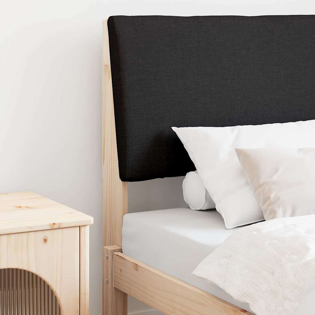 Ταπετσαρισμένο κεφαλάρι Μαύρο 75 cm Στερεά ξυλεία πεύκου