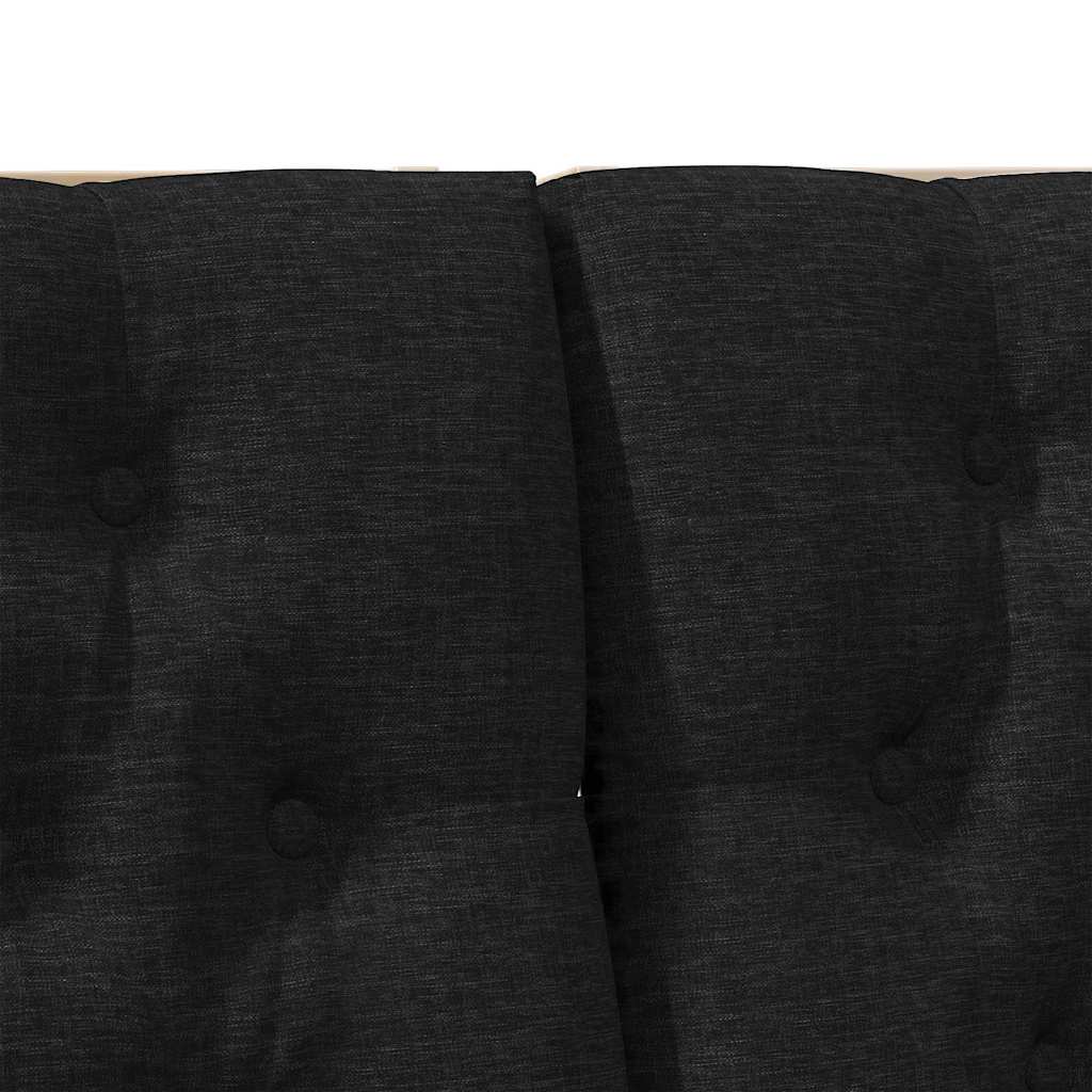 Ταπετσαρισμένο κεφαλάρι Μαύρο 200 cm Στερεά ξυλεία πεύκου