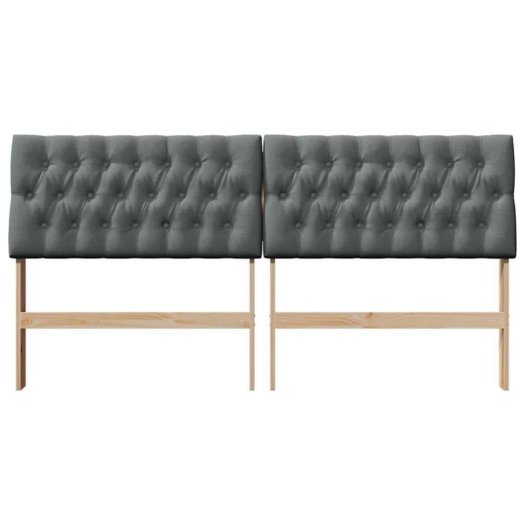 Ταπετσαρισμένο κεφαλάρι Σκούρο Γκρι 180 cm Στερεά ξυλεία πεύκου