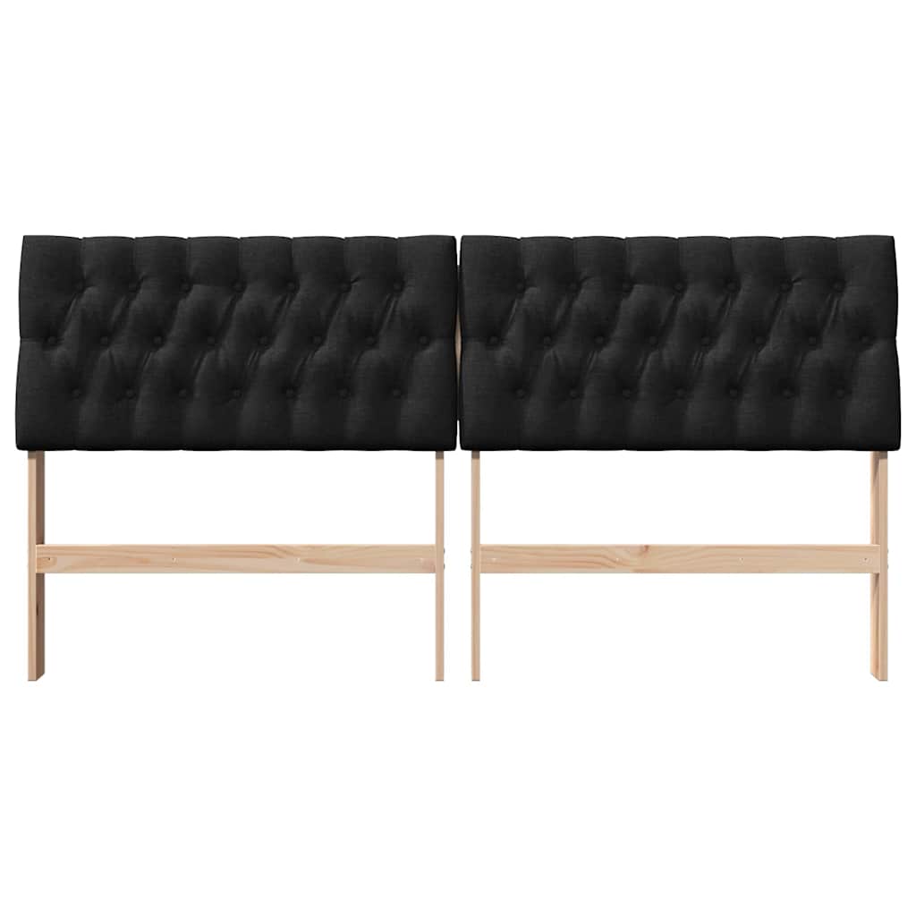 Ταπετσαρισμένο κεφαλάρι Μαύρο 180 cm Στερεά ξυλεία πεύκου