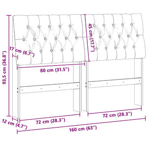 Ταπετσαρισμένο κεφαλάρι Ανοιχτό γκρι 160 cm