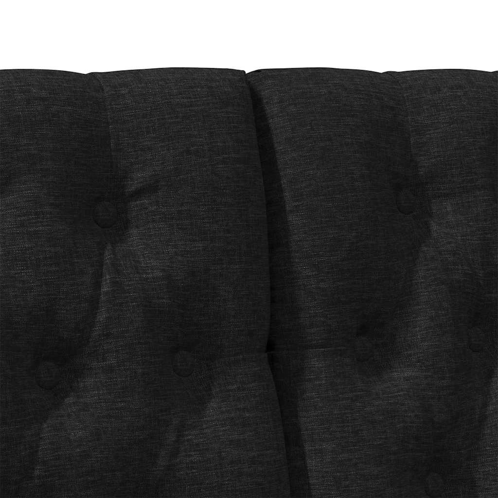 Ταπετσαρισμένο κεφαλάρι Μαύρο 150 cm Στερεά ξυλεία πεύκου