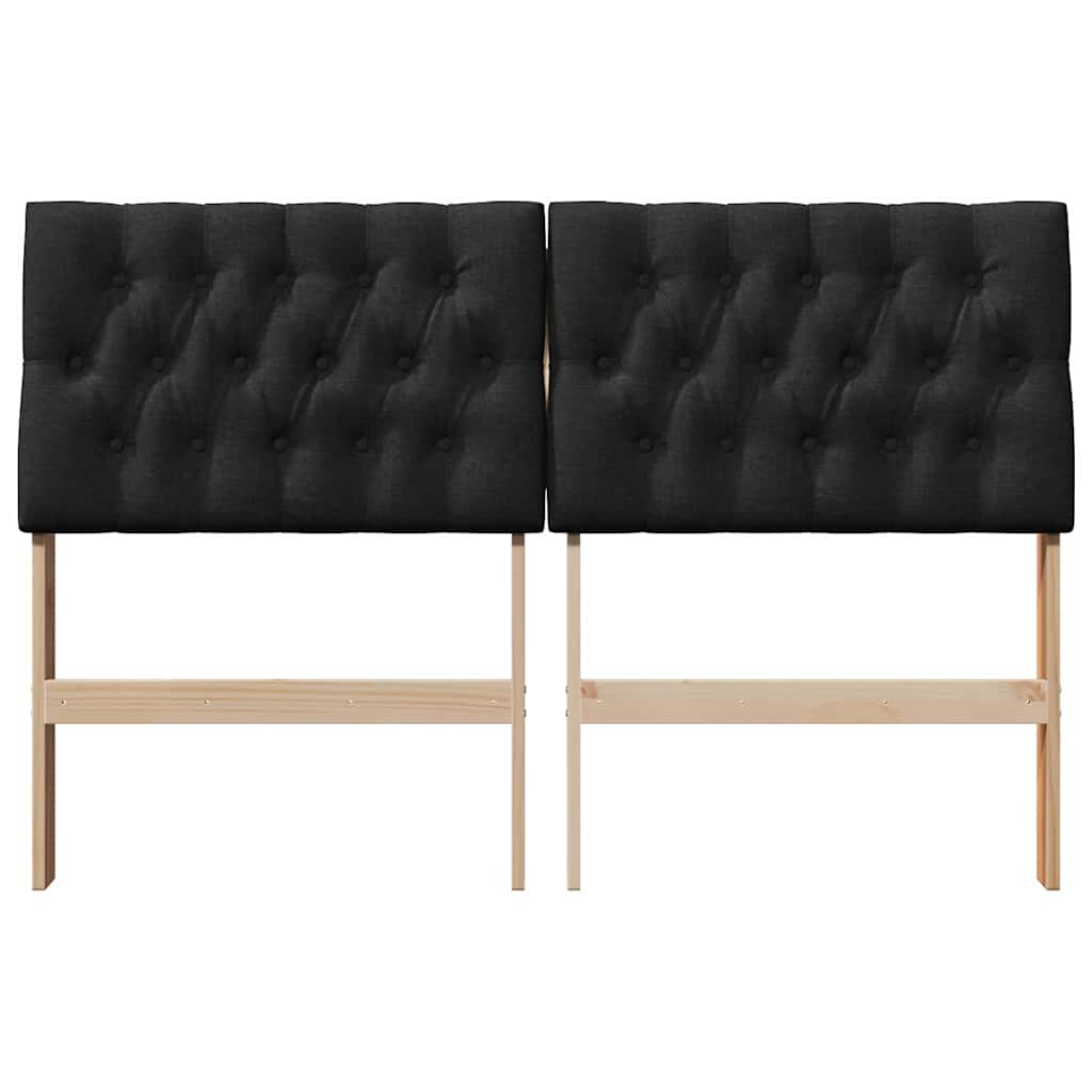 Ταπετσαρισμένο κεφαλάρι Μαύρο 150 cm Στερεά ξυλεία πεύκου