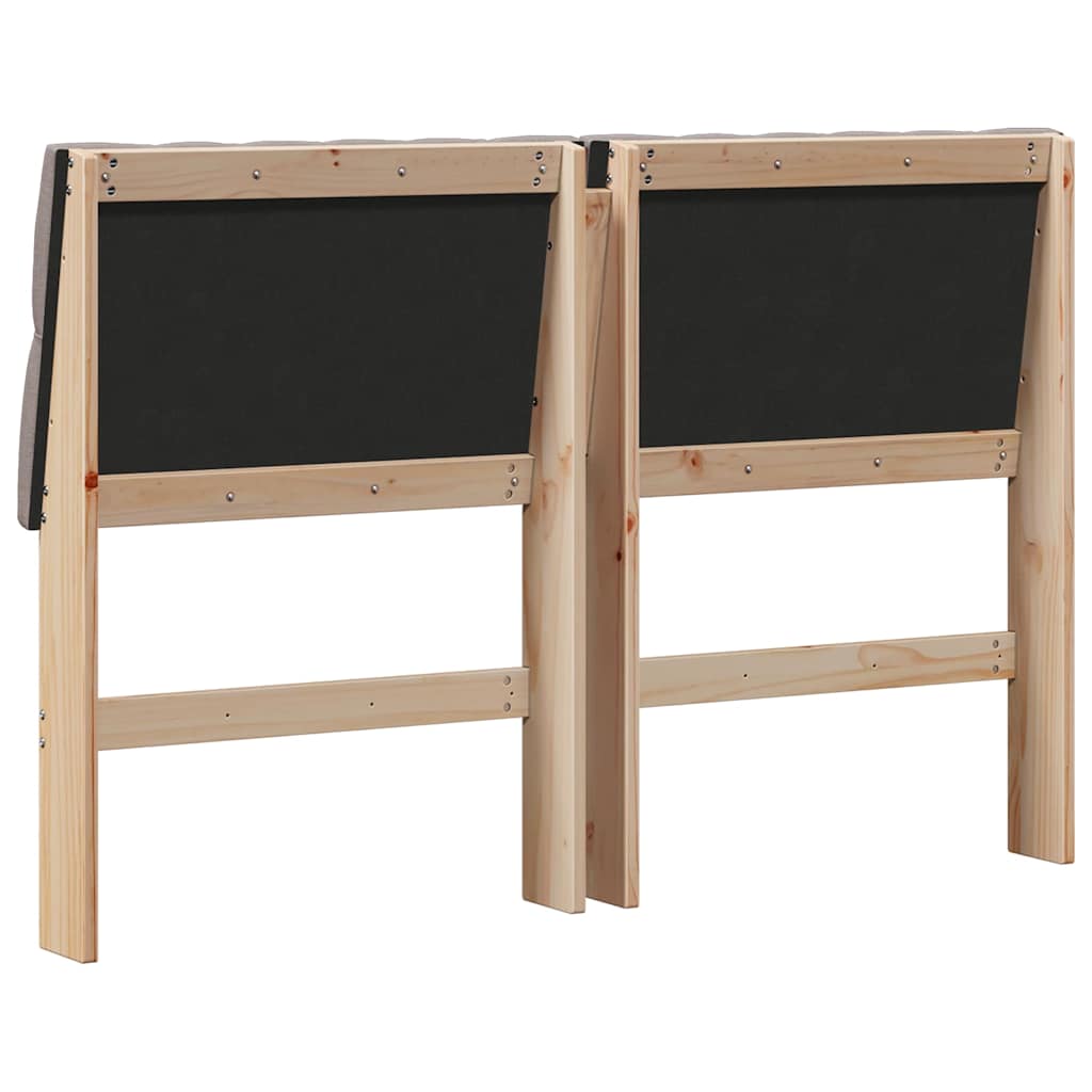 Ταπετσαρισμένο κεφαλάρι Taupe 150 cm Στερεά ξυλεία πεύκου