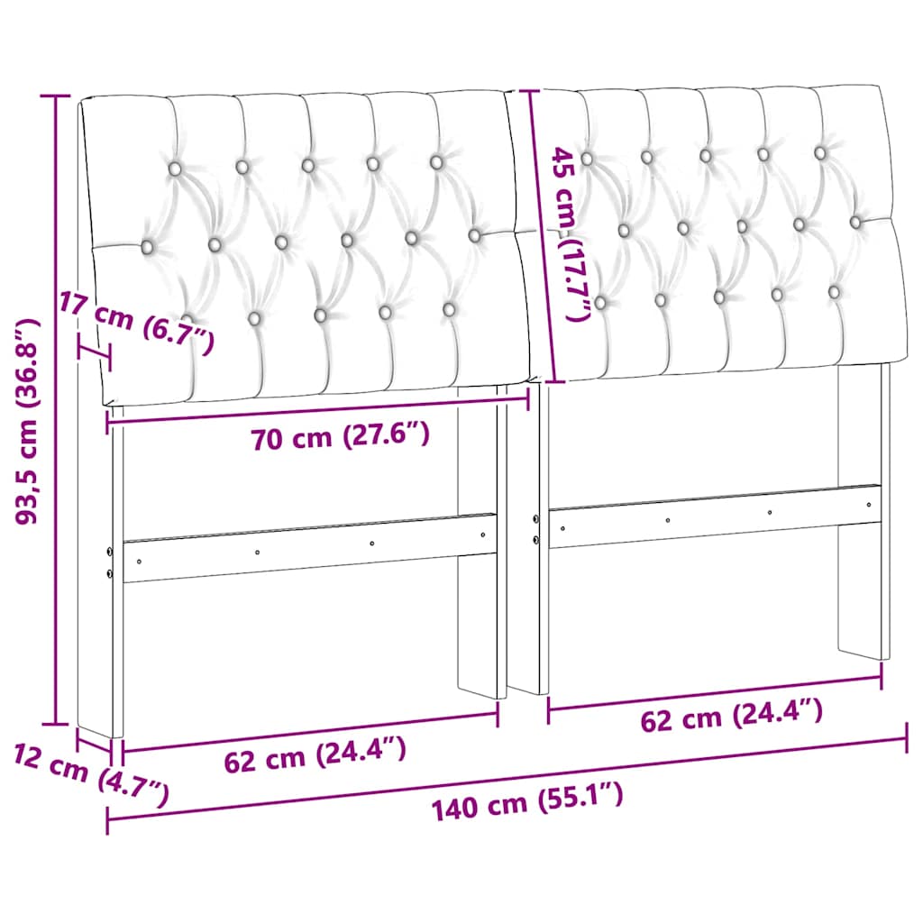 Ταπετσαρισμένο κεφαλάρι Taupe 140 cm Στερεά ξυλεία πεύκου