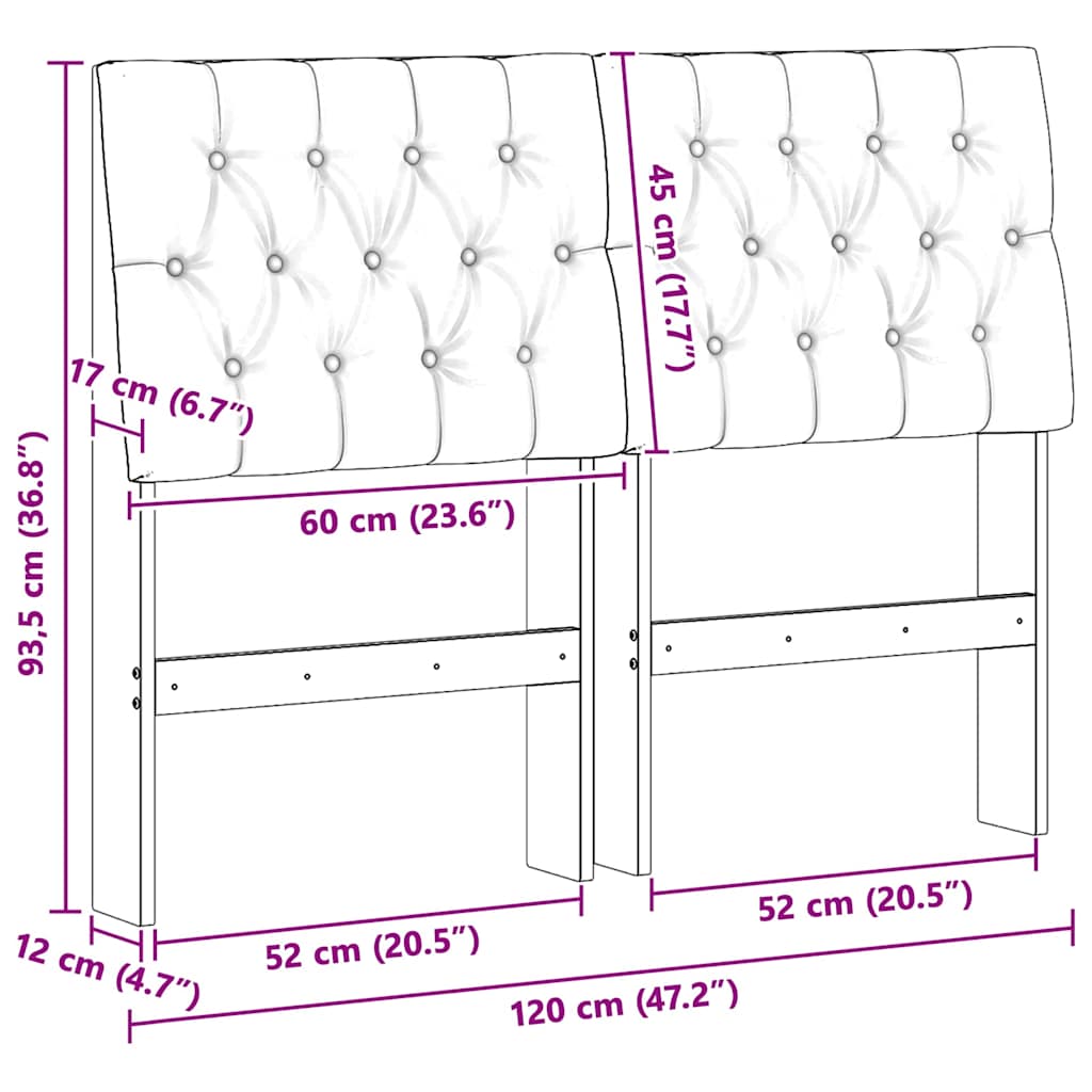 Ταπετσαρισμένο κεφαλάρι Ανοιχτό γκρι 120 cm
