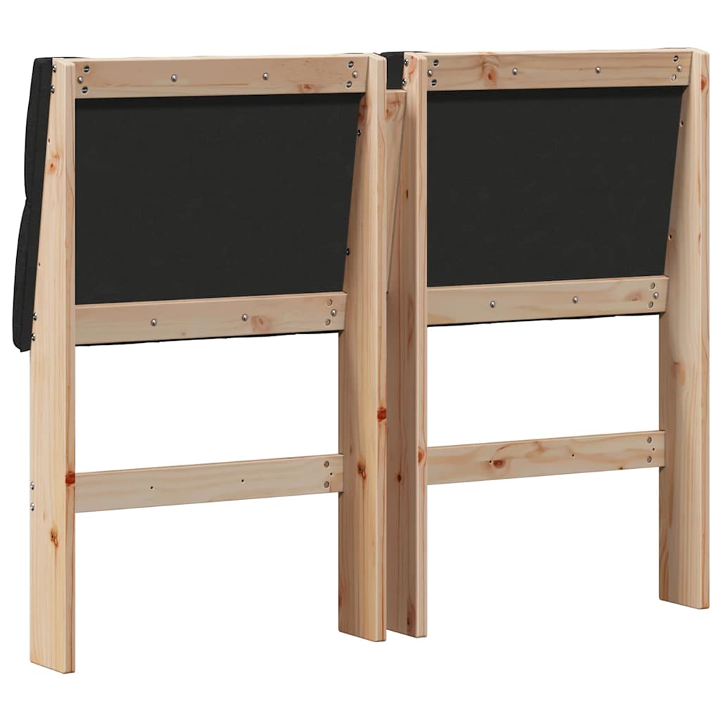 Ταπετσαρισμένο κεφαλάρι Μαύρο 120 cm Στερεά ξυλεία πεύκου