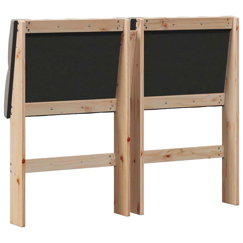 Ταπετσαρισμένο κεφαλάρι Taupe 120 cm Στερεά ξυλεία πεύκου