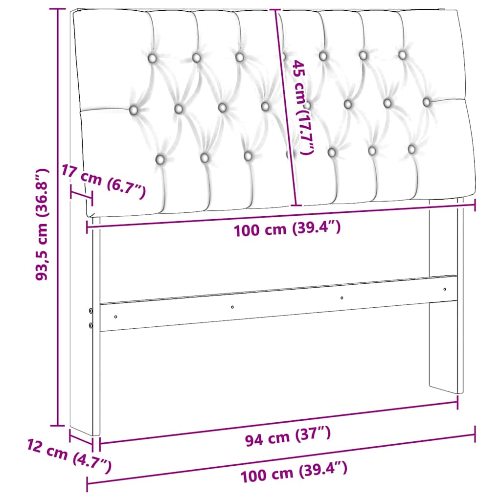 Ταπετσαρισμένο κεφαλάρι Ανοιχτό γκρι 100 cm