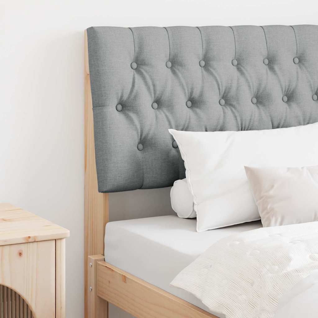 Ταπετσαρισμένο κεφαλάρι Ανοιχτό γκρι 90 cm Στερεά ξυλεία πεύκου