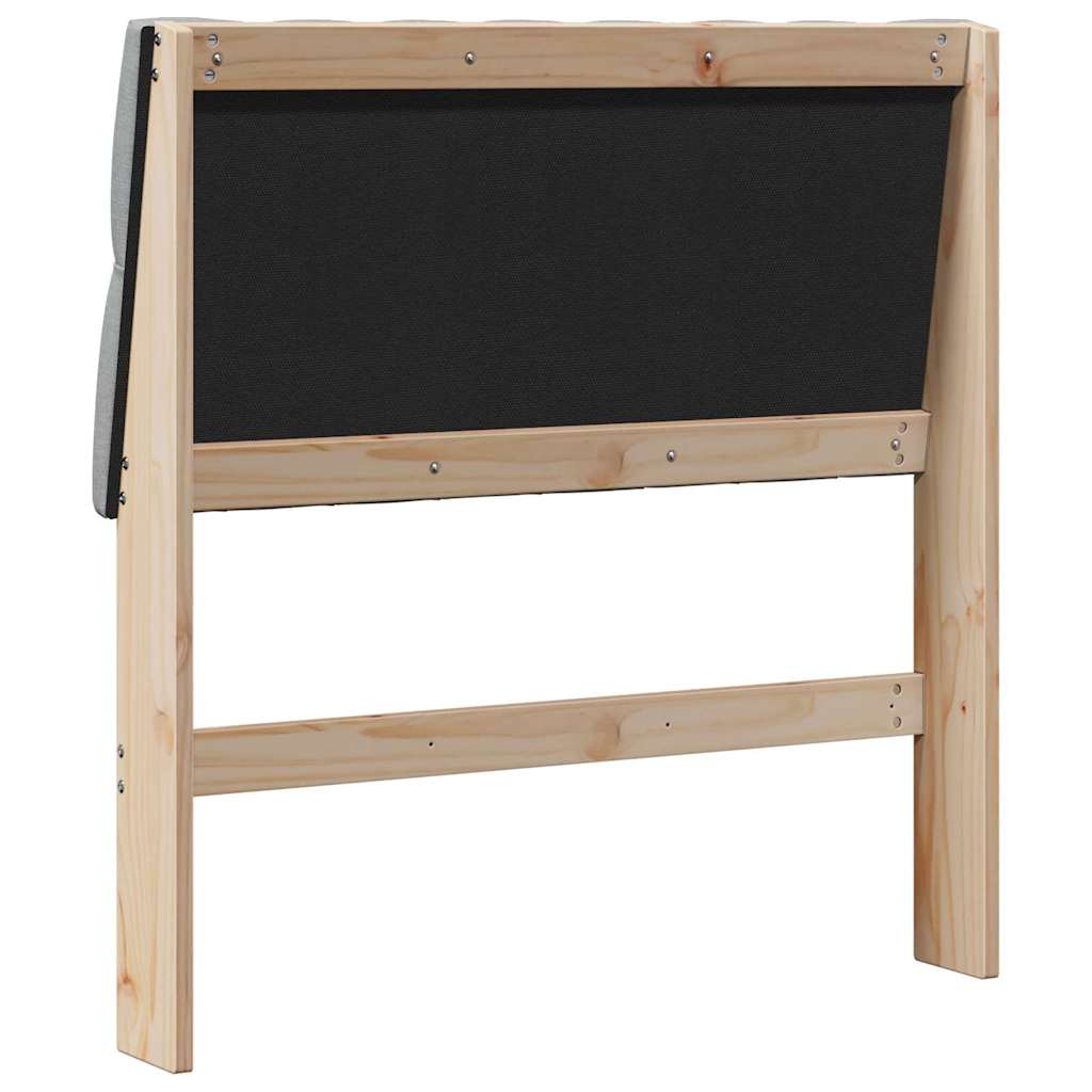 Ταπετσαρισμένο κεφαλάρι Ανοιχτό γκρι 90 cm Στερεά ξυλεία πεύκου