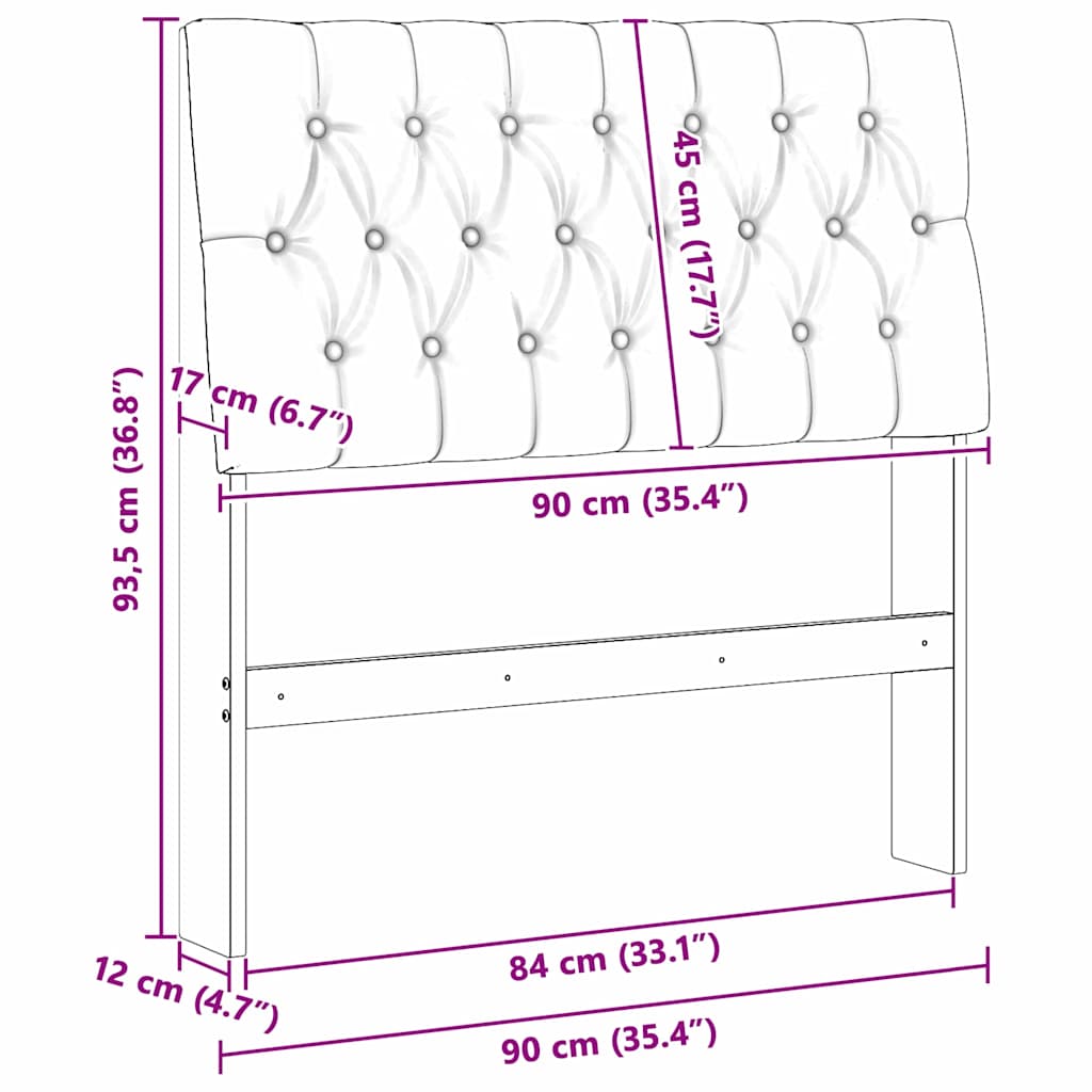 Ταπετσαρισμένο κεφαλάρι Ανοιχτό γκρι 90 cm Στερεά ξυλεία πεύκου