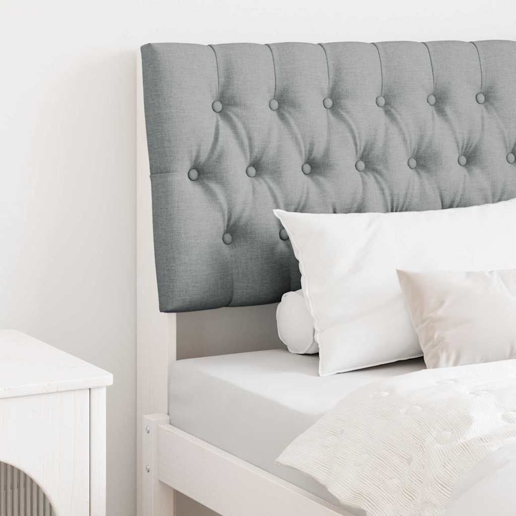 Ταπετσαρισμένο κεφαλάρι Ανοιχτό γκρι 90 cm Στερεά ξυλεία πεύκου