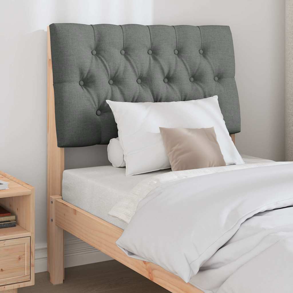 Ταπετσαρισμένο κεφαλάρι Σκούρο Γκρι 80 cm Στερεά ξυλεία πεύκου