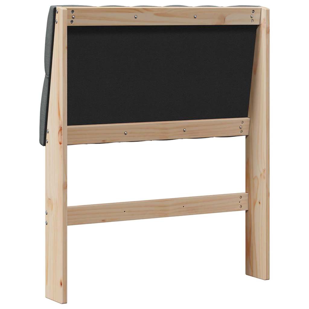 Ταπετσαρισμένο κεφαλάρι Σκούρο Γκρι 80 cm Στερεά ξυλεία πεύκου