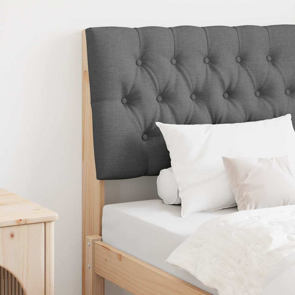 Ταπετσαρισμένο κεφαλάρι Σκούρο Γκρι 75 cm Στερεά ξυλεία πεύκου