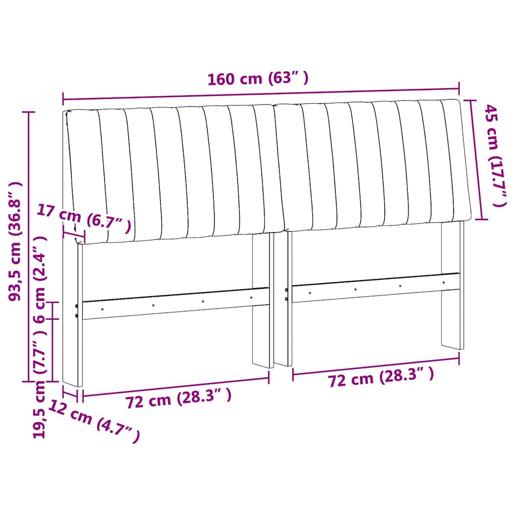 Ταπετσαρισμένο κεφαλάρι Ανοιχτό γκρι 160 cm