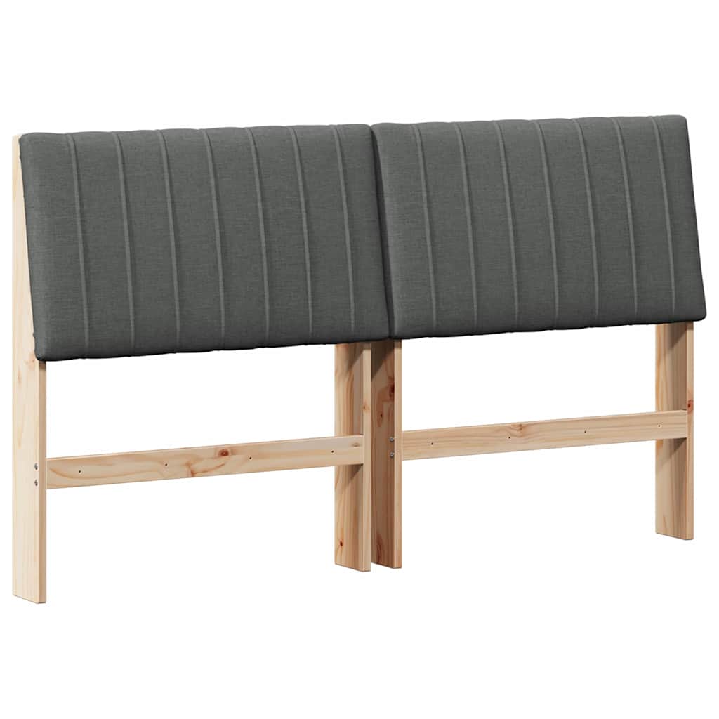 Ταπετσαρισμένο κεφαλάρι Σκούρο Γκρι 150 cm Στερεά ξυλεία πεύκου