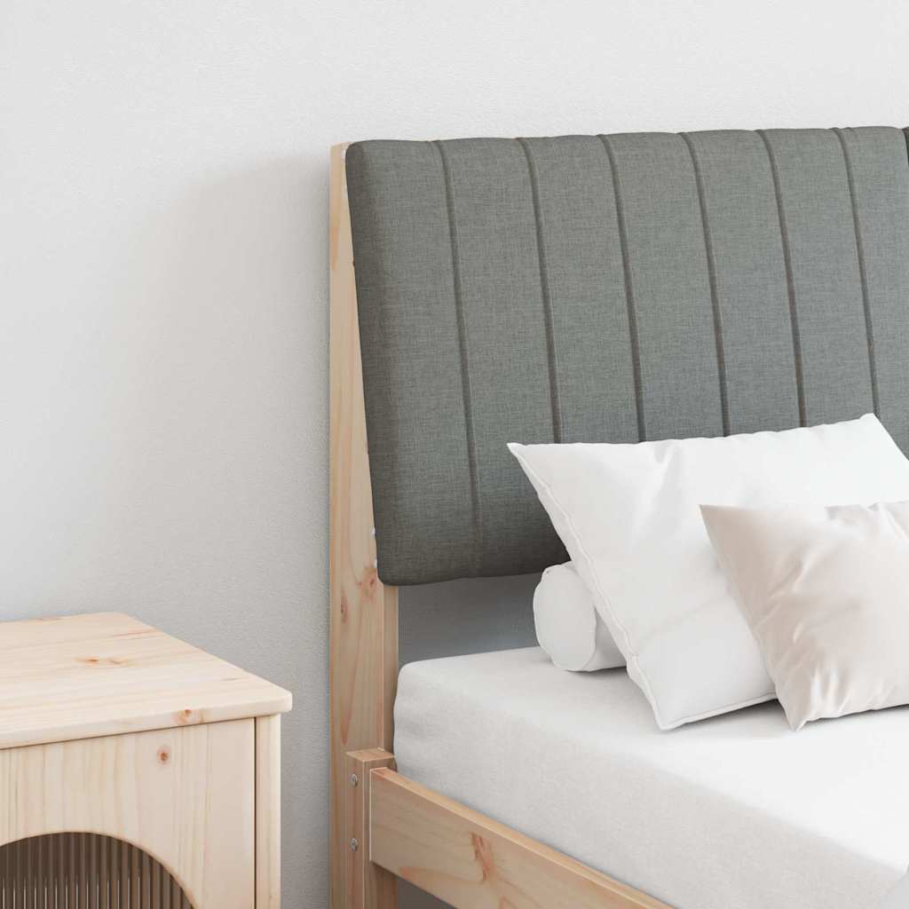 Ταπετσαρισμένο κεφαλάρι Σκούρο Γκρι 140 cm Στερεά ξυλεία πεύκου