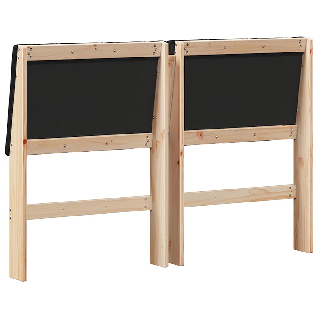 Ταπετσαρισμένο κεφαλάρι Μαύρο 140 cm Στερεά ξυλεία πεύκου