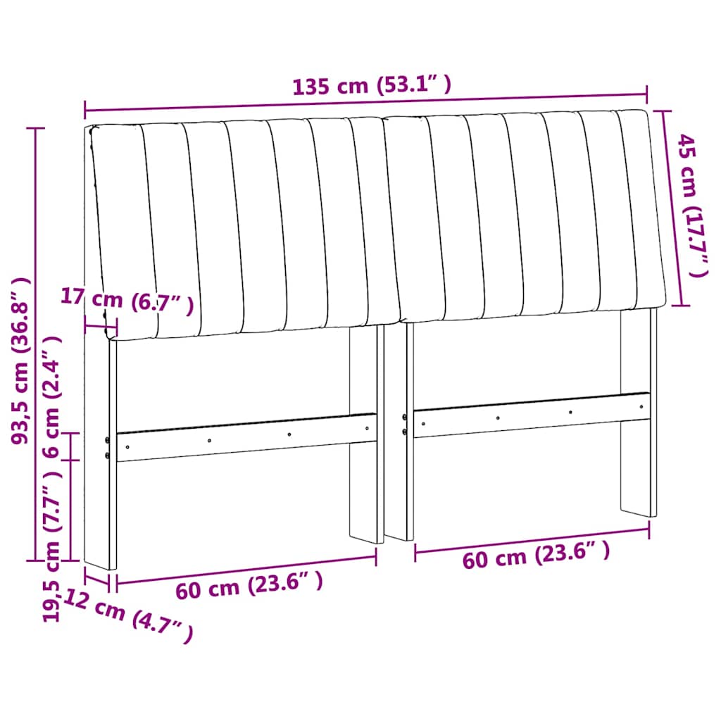 Ταπετσαρισμένο κεφαλάρι Taupe 135 cm Στερεά ξυλεία πεύκου