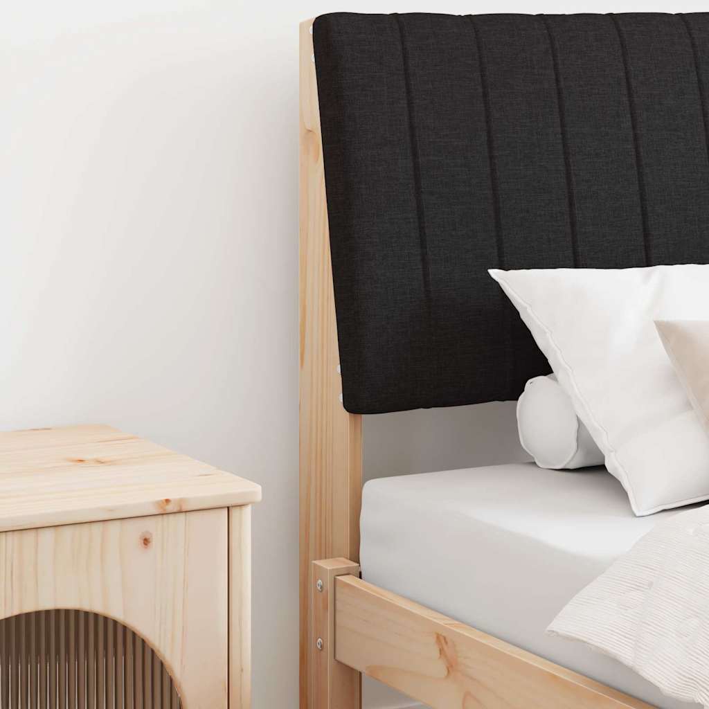 Ταπετσαρισμένο κεφαλάρι Μαύρο 90 cm Στερεά ξυλεία πεύκου