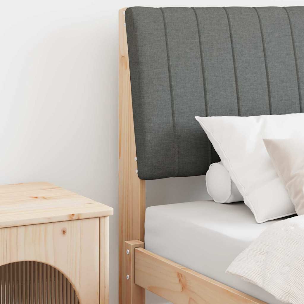 Ταπετσαρισμένο κεφαλάρι Σκούρο Γκρι 80 cm Στερεά ξυλεία πεύκου