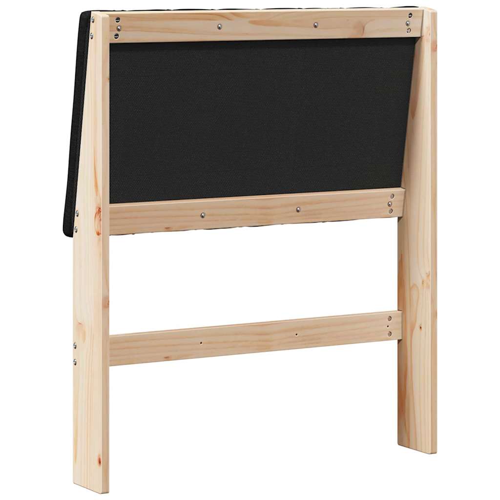 Ταπετσαρισμένο κεφαλάρι Μαύρο 80 cm Στερεά ξυλεία πεύκου