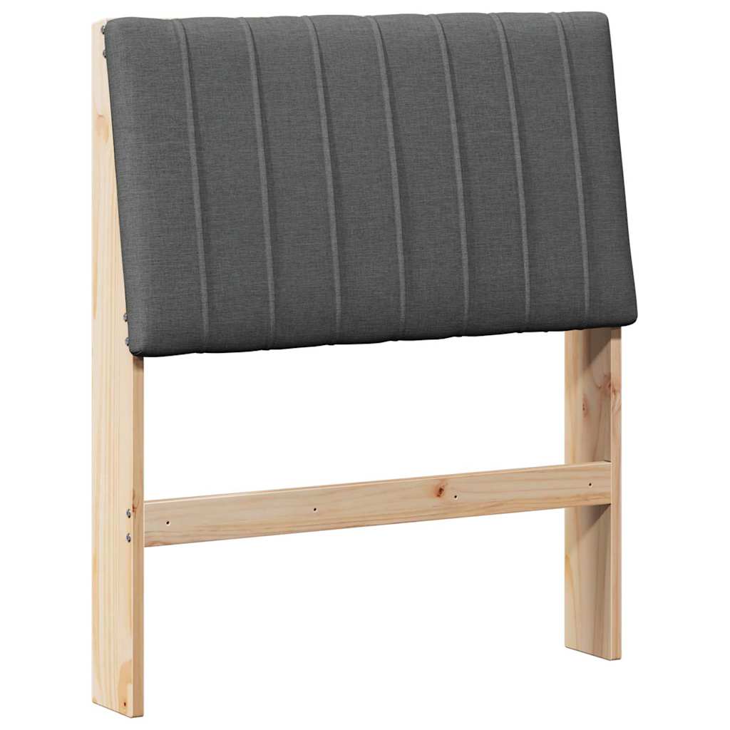 Ταπετσαρισμένο κεφαλάρι Σκούρο Γκρι 75 cm Στερεά ξυλεία πεύκου