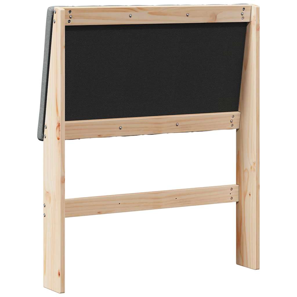 Ταπετσαρισμένο κεφαλάρι Σκούρο Γκρι 75 cm Στερεά ξυλεία πεύκου