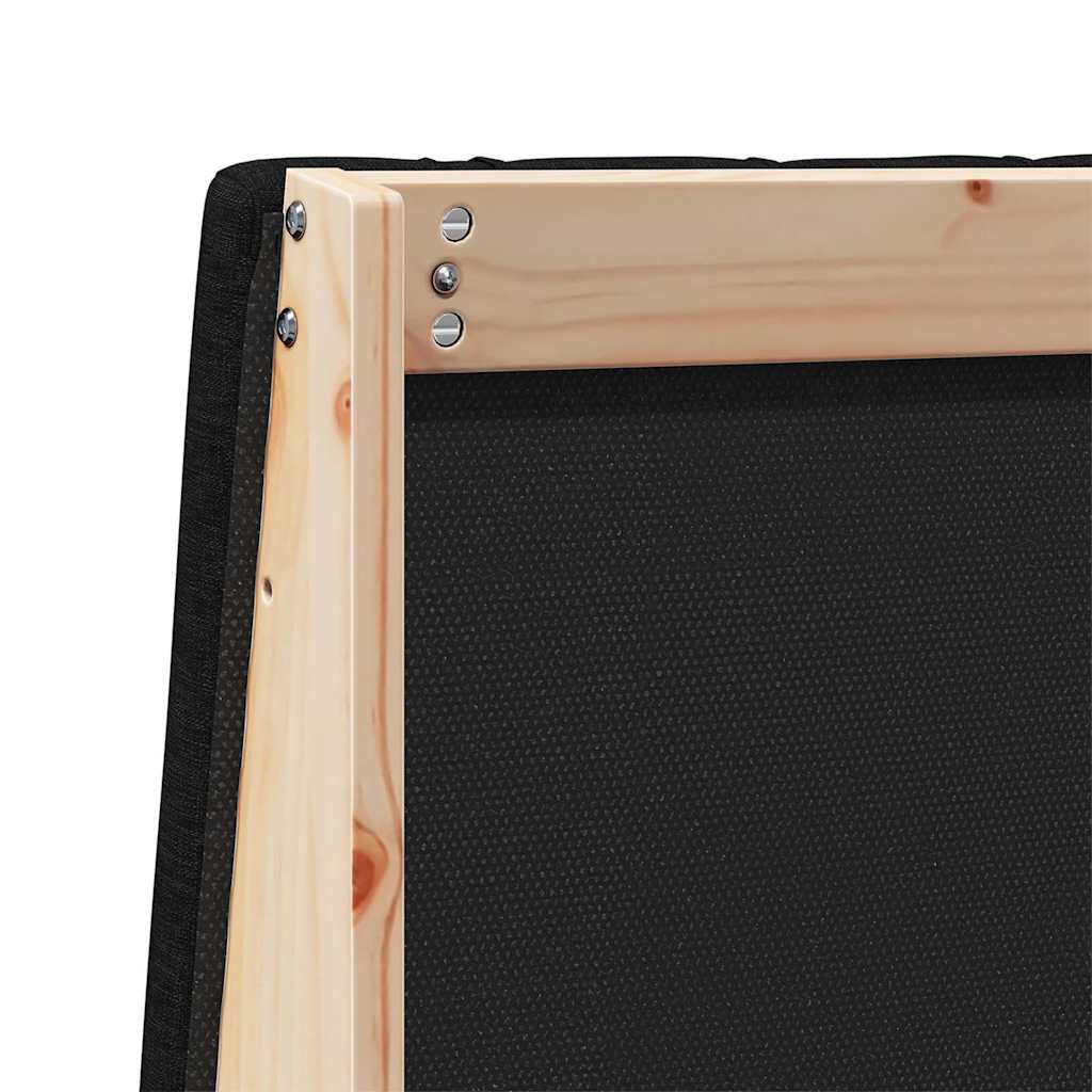 Ταπετσαρισμένο κεφαλάρι Μαύρο 75 cm Στερεά ξυλεία πεύκου