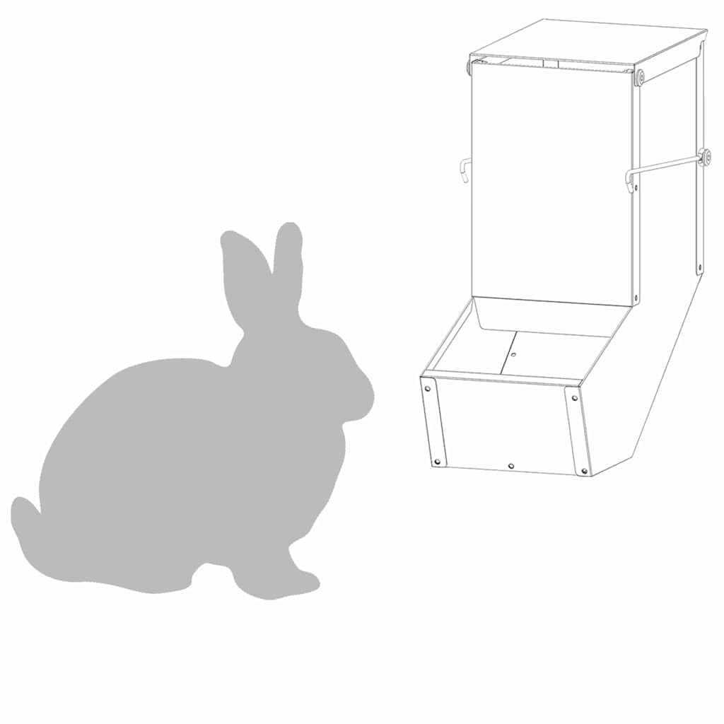 Ταΐστρα Χαμστεριών Ασημί 12,5 x 26 x 28,5 εκ