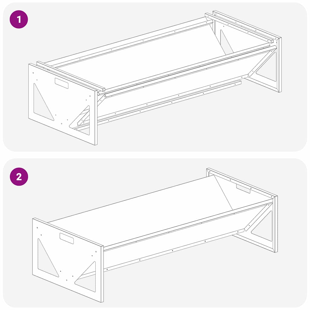 Ταΐστρα για ζώα Μαύρο 108 x 50 x 28 εκ Ψυχρής Έλασης Χάλυβας - Pakobazaar