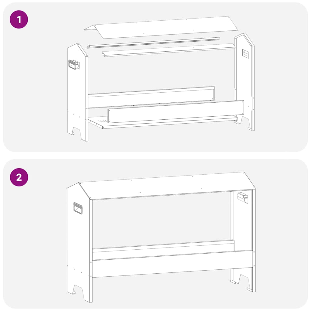Τάφος ταΐσματος κοτόπουλων Μαύρο 81 x 32 x 53,5 εκ
