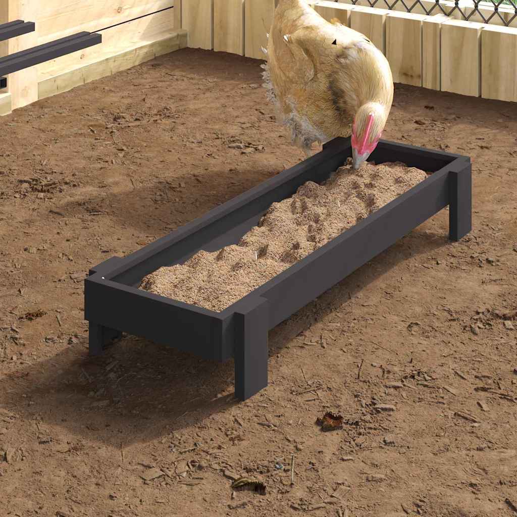 Τάφος ταΐσματος κοτόπουλων Μαύρο 80 x 28 x 13.5 cm - Pakobazaar