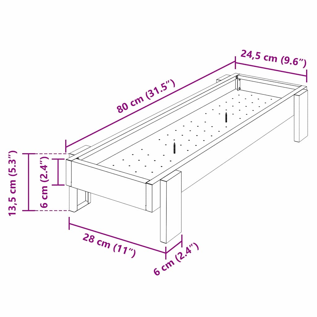 Τάφος ταΐσματος κοτόπουλων Μαύρο 80 x 28 x 13.5 cm - Pakobazaar