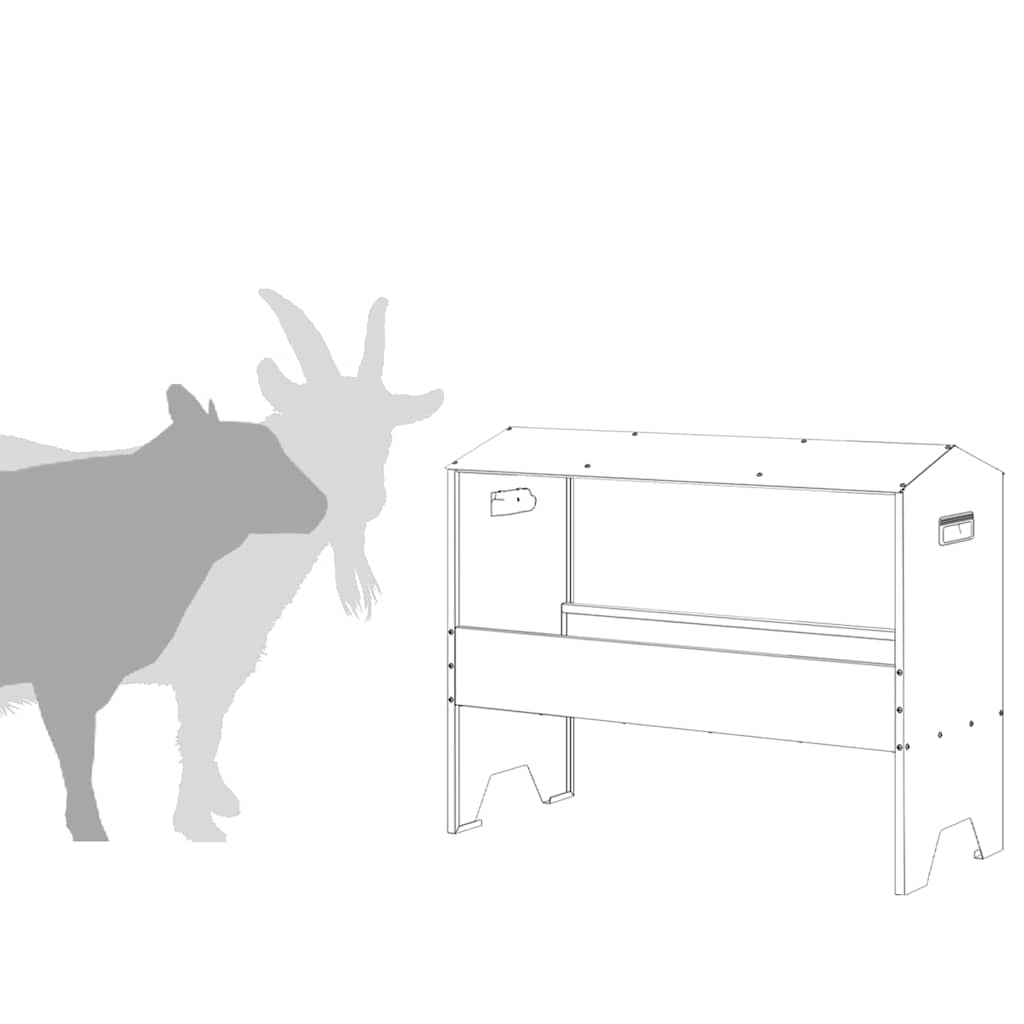 Ταΐστρα για ζώα Μαύρο 79 x 35 x 62 εκ. Ψυχρής Έλασης Χάλυβας